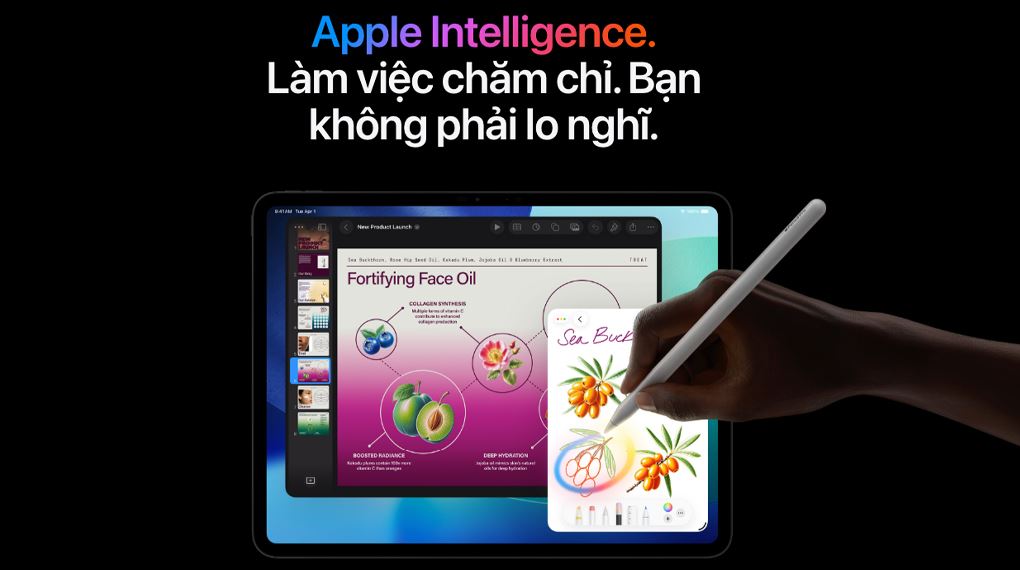 Công cụ Apple Intelligence hỗ trợ sáng tạo, viết và chỉnh ảnh bằng AI mượt mà, bảo mật tuyệt đối trên iPad Pro M5 11 inch (Nguồn Ảnh: Apple.com) Công cụ Apple Intelligence hỗ trợ sáng tạo, viết và chỉnh ảnh bằng AI mượt mà, bảo mật tuyệt đối trên iPad Pro M5 11 inch (Nguồn Ảnh: Apple.com)