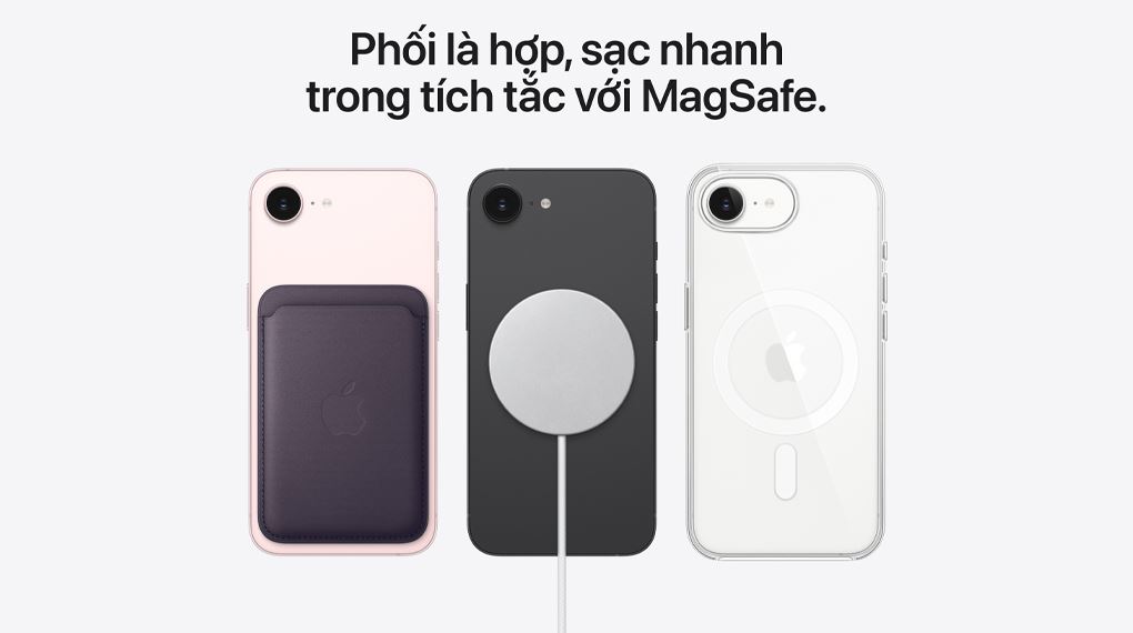 iPhone 17e cung cấp 26 giờ xem video, hỗ trợ sạc nhanh 50% trong 30 phút và công nghệ sạc không dây MagSafe 15W tiện lợi
