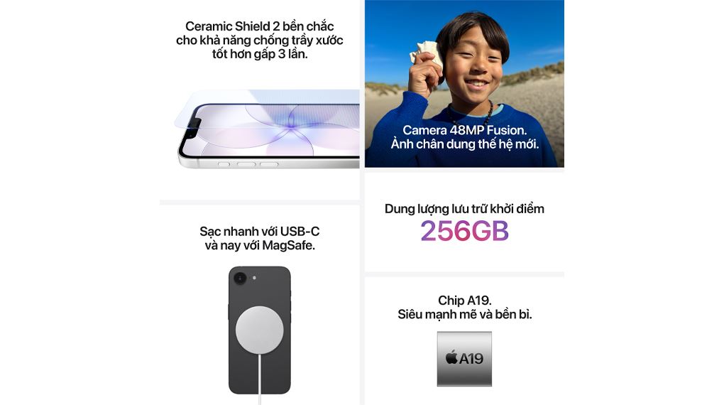 Chip A19 trên iPhone 17e mang lại hiệu suất xử lý tác vụ mạnh mẽ, đảm bảo thiết bị vận hành ổn định trong thời gian dài